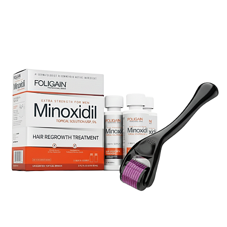 Minoxidil 5% 3 meses 180ml Barba e Cabelo Foligain