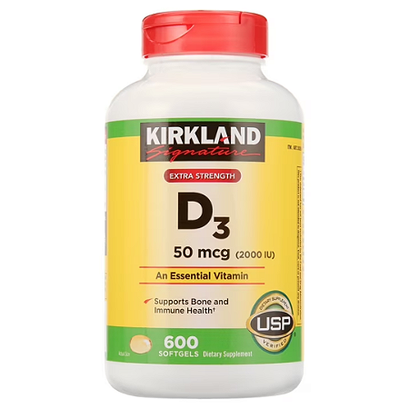 Vitamina D3 50mcg 2000ui 600 softgels Kirkland