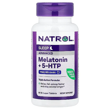 Melatonina 6mg com 5-HTP Time Release 60 Comprimidos Natrol