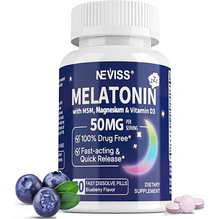 Melatonina 50mg 60 Cápsulas Sublinguais Neviss