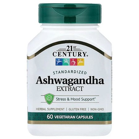 Extrato de Ashwagandha 60 Cápsulas 500mg 21st Century