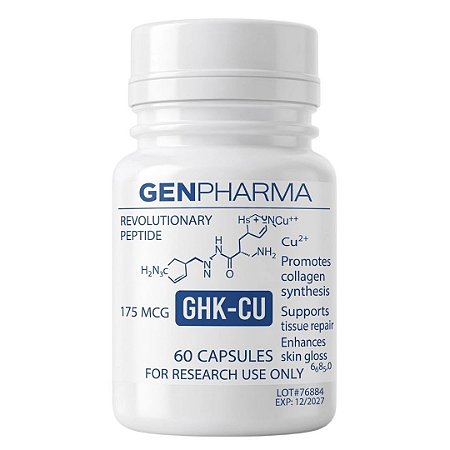 GHK-CU 175mcg, Tecnologia Avançada em Regeneração Celular 60 Cápsulas Gen Pharma