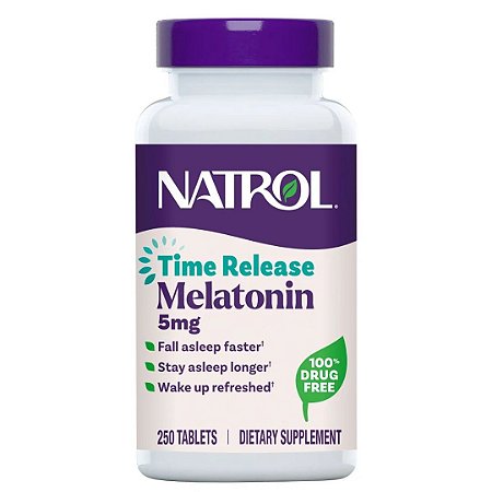 Melatonina 5mg Time Release, 250 Tabletes Natrol