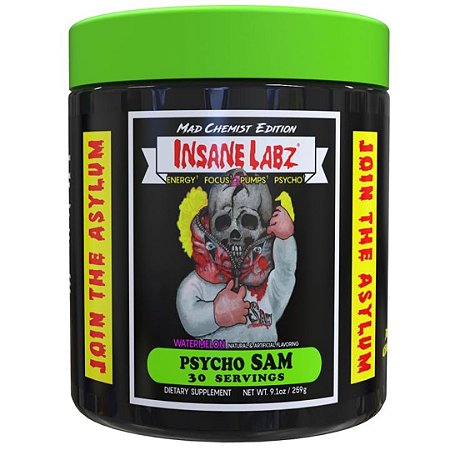 Pré Treino Psycho SAM, 30 doses Insane Labz