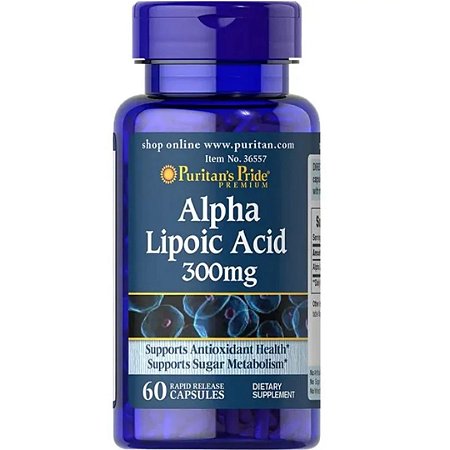 Acido Alfa Lipóico 300mg 60 Cápsulas Puritans Pride