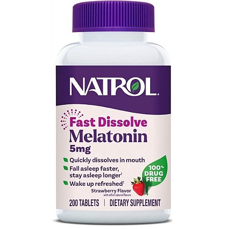 Melatonina 5mg Sublingual Fast Dissolve 200 Tabletes Natrol