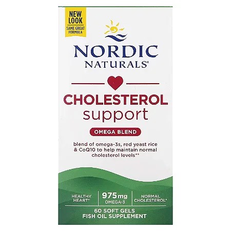 Cholesterol Support, Blend de Omega 3, 60 Cápsulas Nordic Naturals