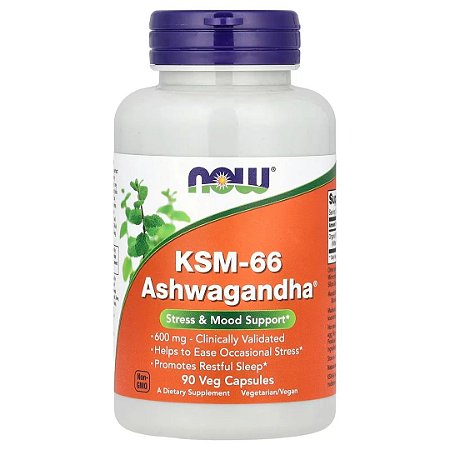 KSM-66 Ashwagandha, 90 Cápsulas Now Foods