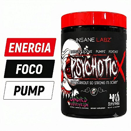 Pré Treino Psychotic X, 40 doses Insane Labz
