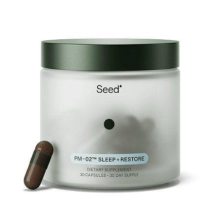 PM-02 Sleep + Restore - Auxiliar do Sono - Melatonina Bioidêntica e Ashwagandha que Não Causam Dependência, 30 doses SEED