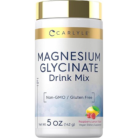 Magnésio Glicinato em Pó 200mg, 142g, Limão Raspberry Carlyle