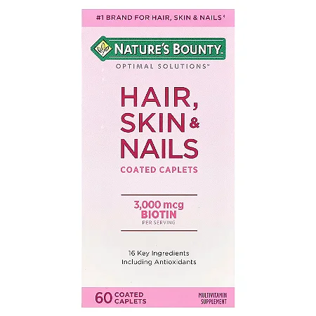 Cabelo, Pele e Unhas com Biotina 3000mcg, 60 Caplets - Nature's Bounty
