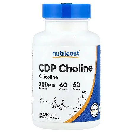 CDP-Colina Citicolina 300mg, 120 Cápsulas, 120 Doses - Nutricost