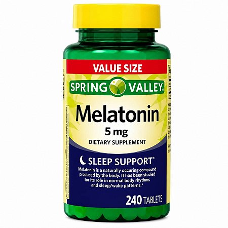 Melatonina 5mg, 240 Tabletes Spring Valley