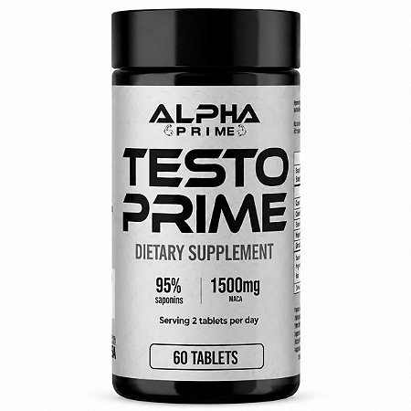 Testo Prime, 60 Tabletes, Maca Peruana 1.500mg e Tribulus 95% Saponinas - Alpha Prime