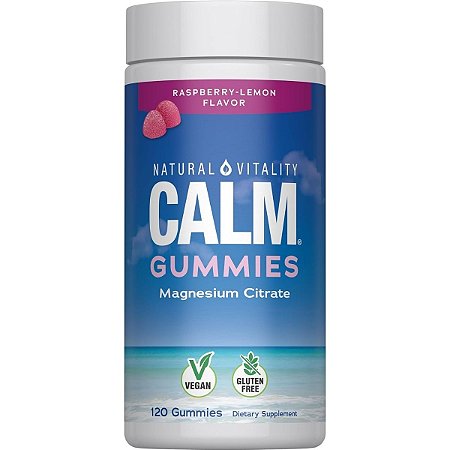 Calm Magnesium Gummies, 330mg de Magnésio Citrato, Raspberry Lemon, 120 Unidades