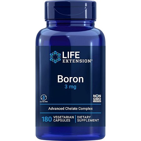 Boro 3mg com Vitamina B2, 180 Cápsulas - Life Extension