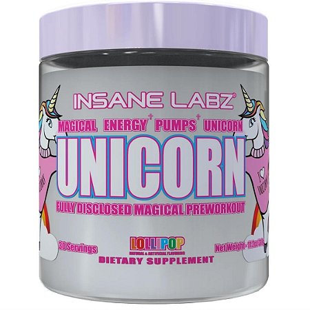 Pré Treino Unicorn, Sabor Lollipop, 318g, Insane Labz