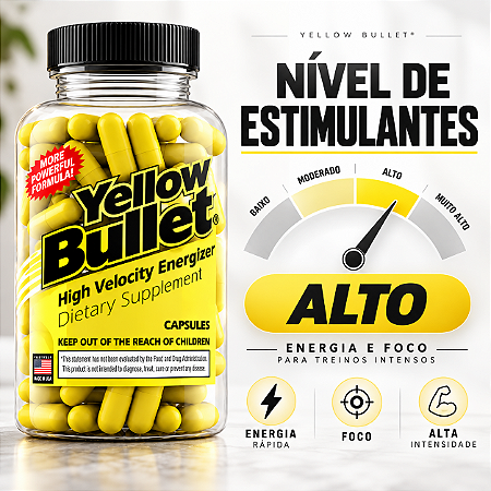 Termogênico Yellow Bullet 60 Cápsulas - HardRock Supplements