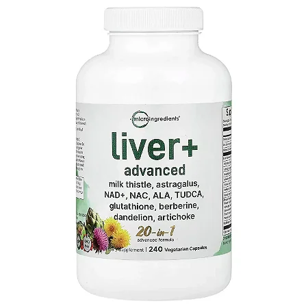 Liver+ Advanced 20 em 1 Cardo Mariano, NAC e TUDCA 240 Cápsulas - Microingredients