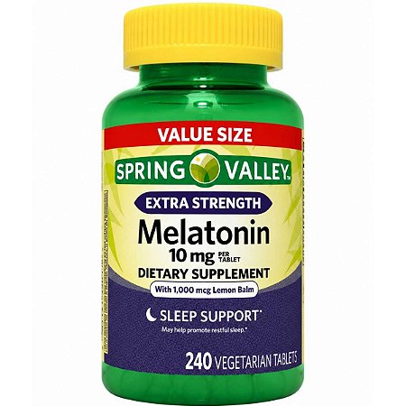 Melatonina 10mg com Erva-Cidreira 240 Tabletes Vegetarianos - Spring Valley