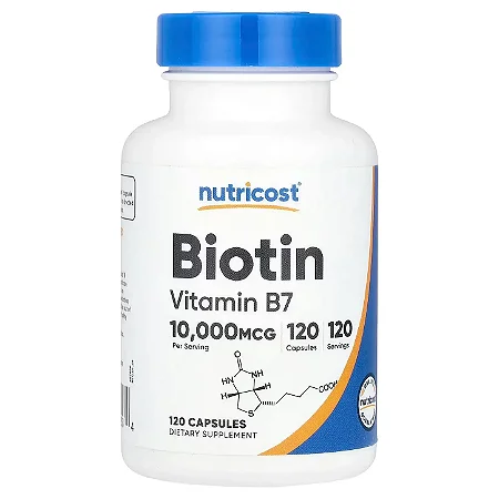 Biotina 10.000mcg 120 Cápsulas, Nutricost