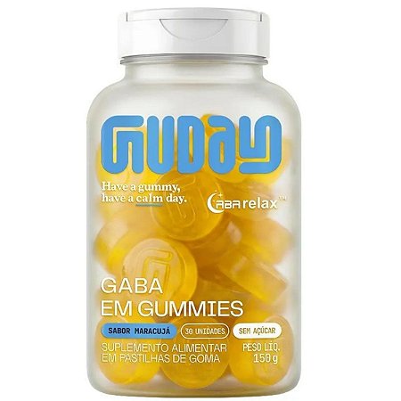 GABA em Gummies 100mg Gabarelax 30 Gomas Sem Açúcar - Guday