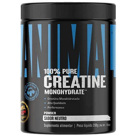 Creatina Monohidratada 100% Pura Micronizada 200g Animal, Universal