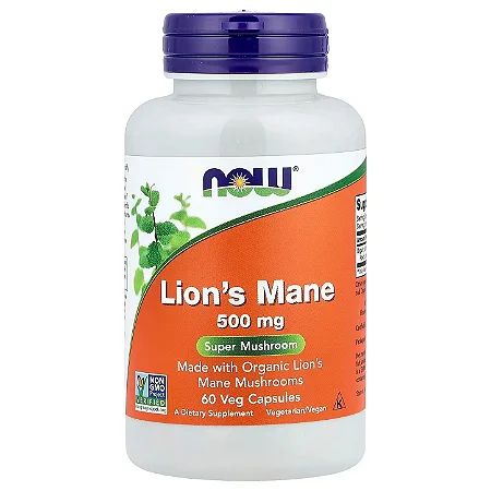 Juba de Leão Lion's Mane 500mg, 60 Cápsulas - NOW Foods