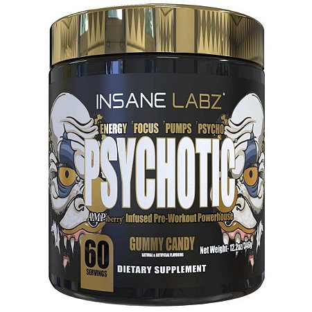 Pré-Treino Psychotic Gold 60 Doses Fruit Punch - Insane Labz