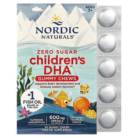 Ômega-3 Infantil DHA 355mg Zero Açúcar 30 Gomas Children's DHA - Nordic Naturals