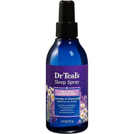 Sleep Spray Dr Teal's com Melatonina, Lavanda e Camomila 177ml - Spray para Travesseiro e Corpo