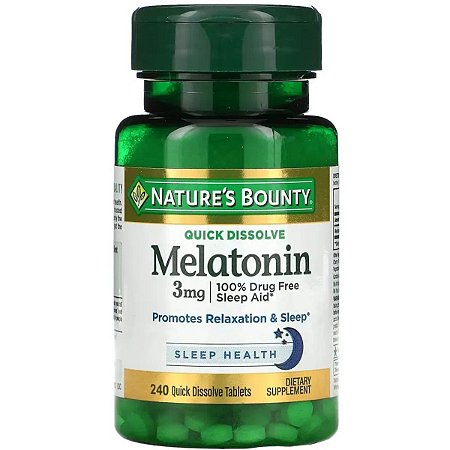 Melatonina 3mg Quick Dissolve Sublingual 240 Tabletes - Nature's Bounty