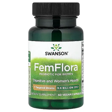 FemFlora Probiótico para Mulheres 9,8 Bilhões UFC 60 Cápsulas Veganas - Swanson