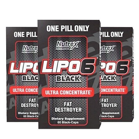 Combo 3 Unidades - Lipo 6 Black Ultra Concentrado 60 Cápsulas