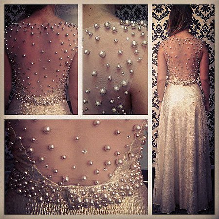 vestido bordado com perolas