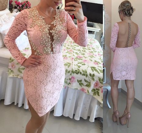 vestido justo rosa