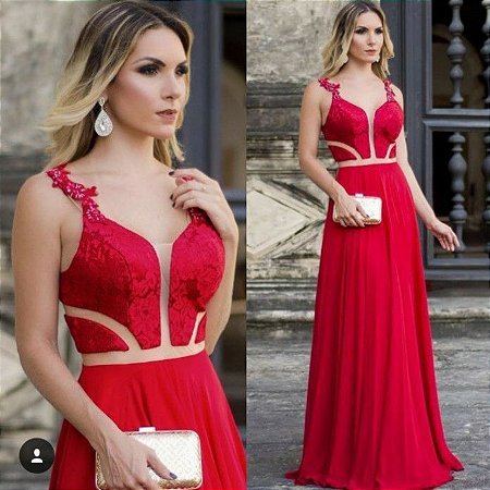 vestido vermelho com tule