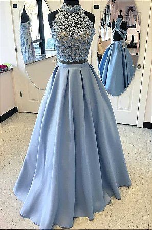 vestido com cropped de renda