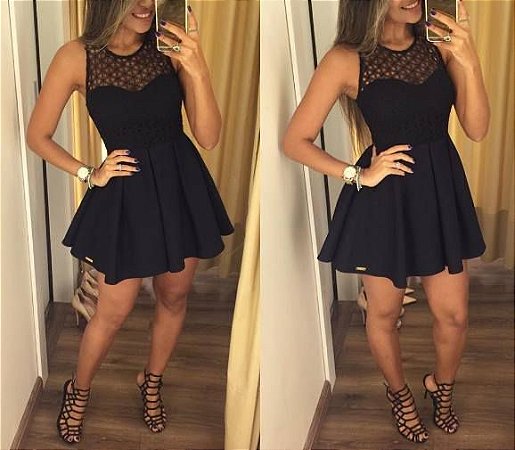 VESTIDO PRETO COM RENDA K CFXGVDFQ8