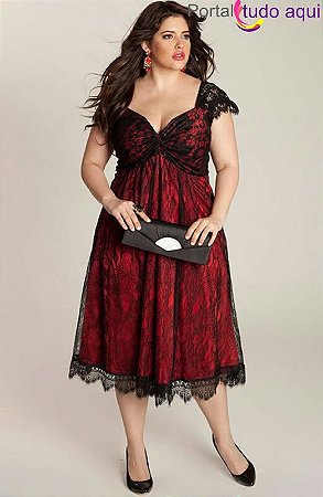 vestido vermelho com preto