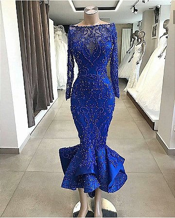 vestidos azuis royal