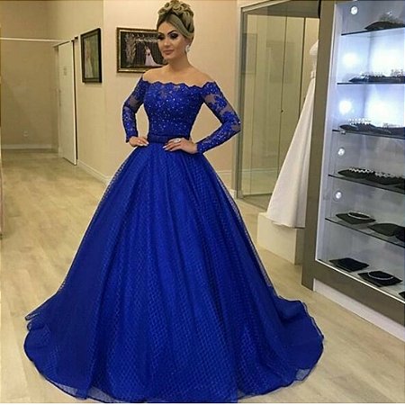 vestidos azuis royal