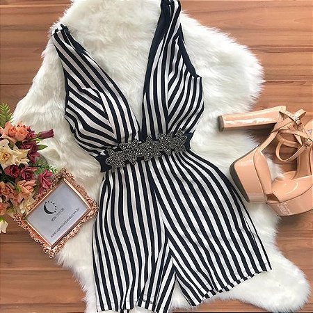 macaquinho listrado curto