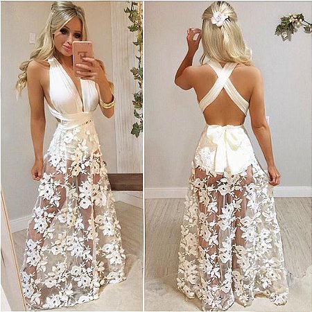 saia branca com hot pants