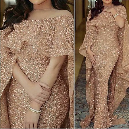 vestido paete nude