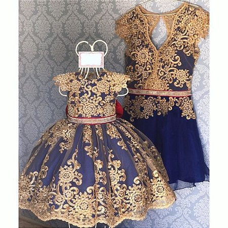 vestido renda dourado