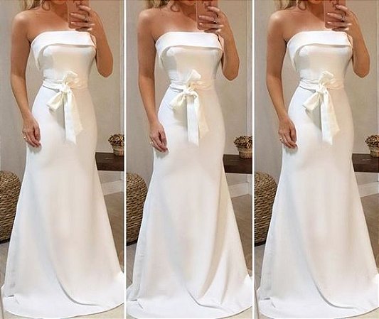 vestido tomara que caia longo branco