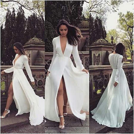 vestido longo transpassado branco