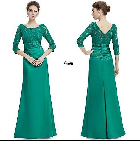 vestido plissado verde